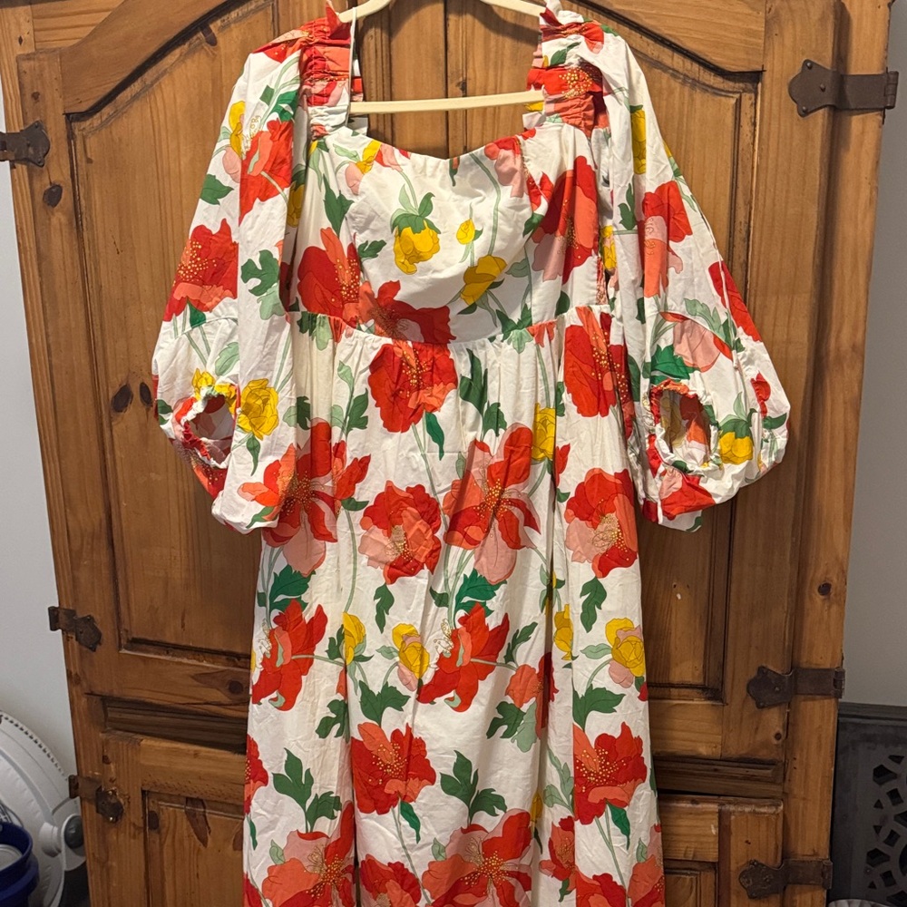Vibrant Floral Long Sleeve Dress